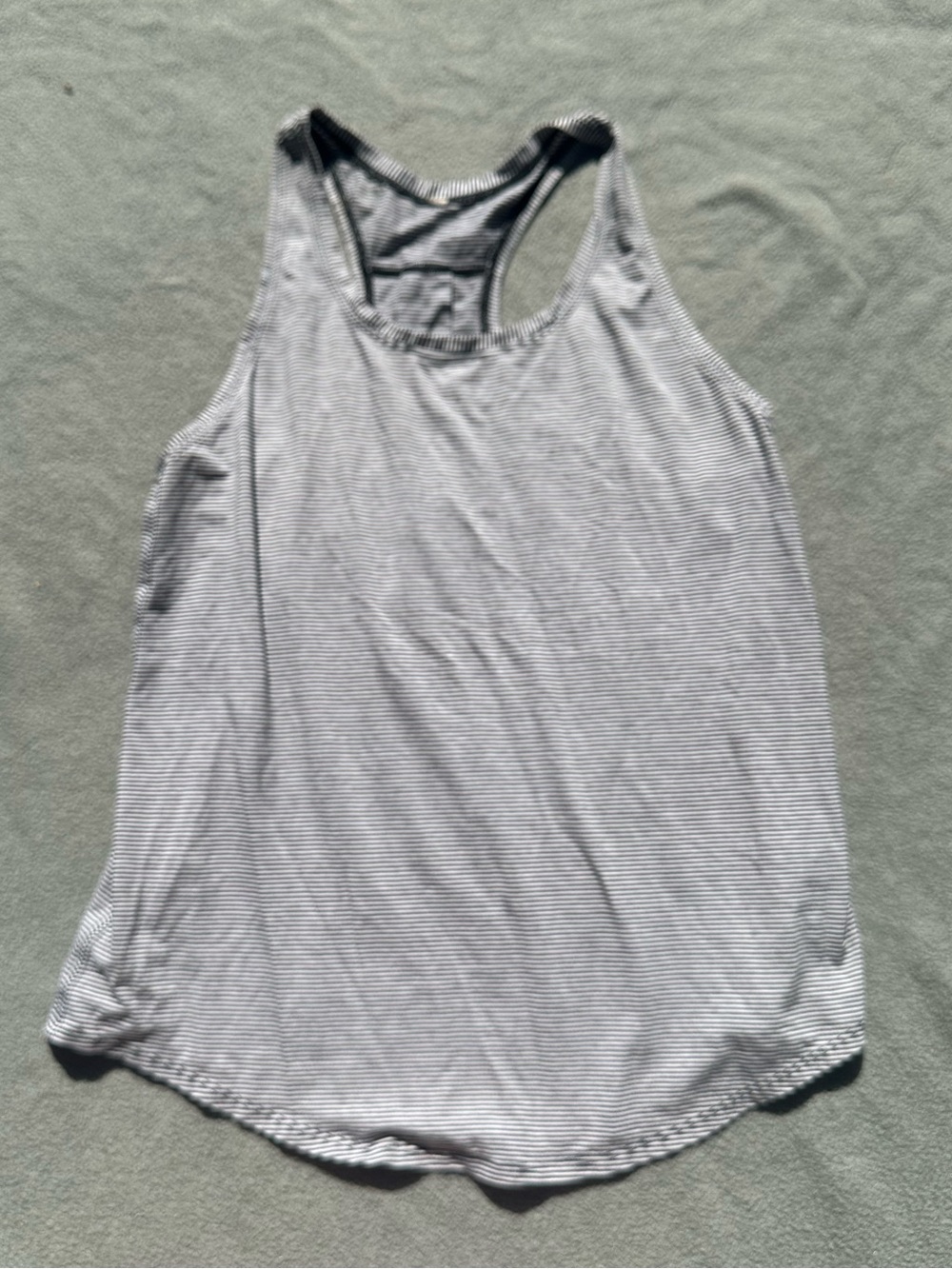 lululemon athletica Light Gray Striped Racerback Tank